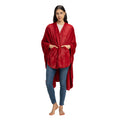 Berkshire Blanket Primalush Wearable Blanket, Cozy Loungewear Pocketed Plush Cape Wrap For Adults & Teens(Chili, One Size 58'X6