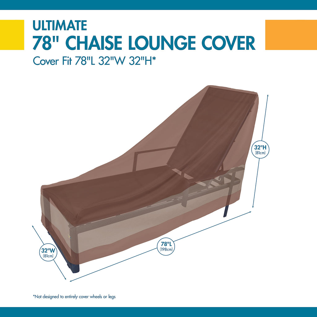 Duck Covers Ultimate Waterproof 80 Inch Patio Chaise Lounge Chair Cover, Patio Furniture Covers