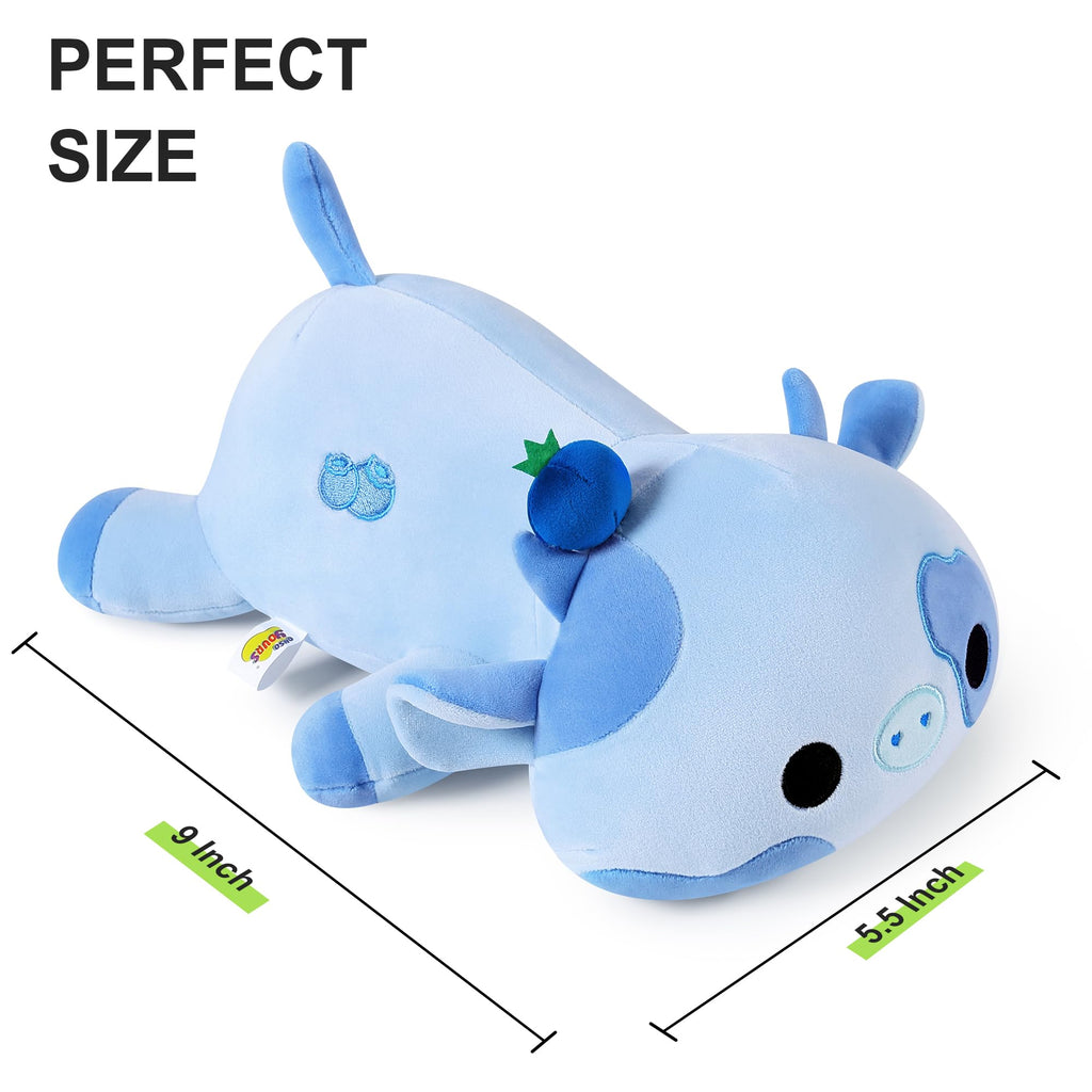 Onsoyours 9 Inch Blueberry Cow Plush Toy Stuffed Animal Polyester