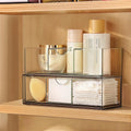 PAVSTINE Medicine Cabinet Organizer 2 Pack, Stackable Storage Drawers with Removable Divider, Make Up Organizer for Bathroom Mir