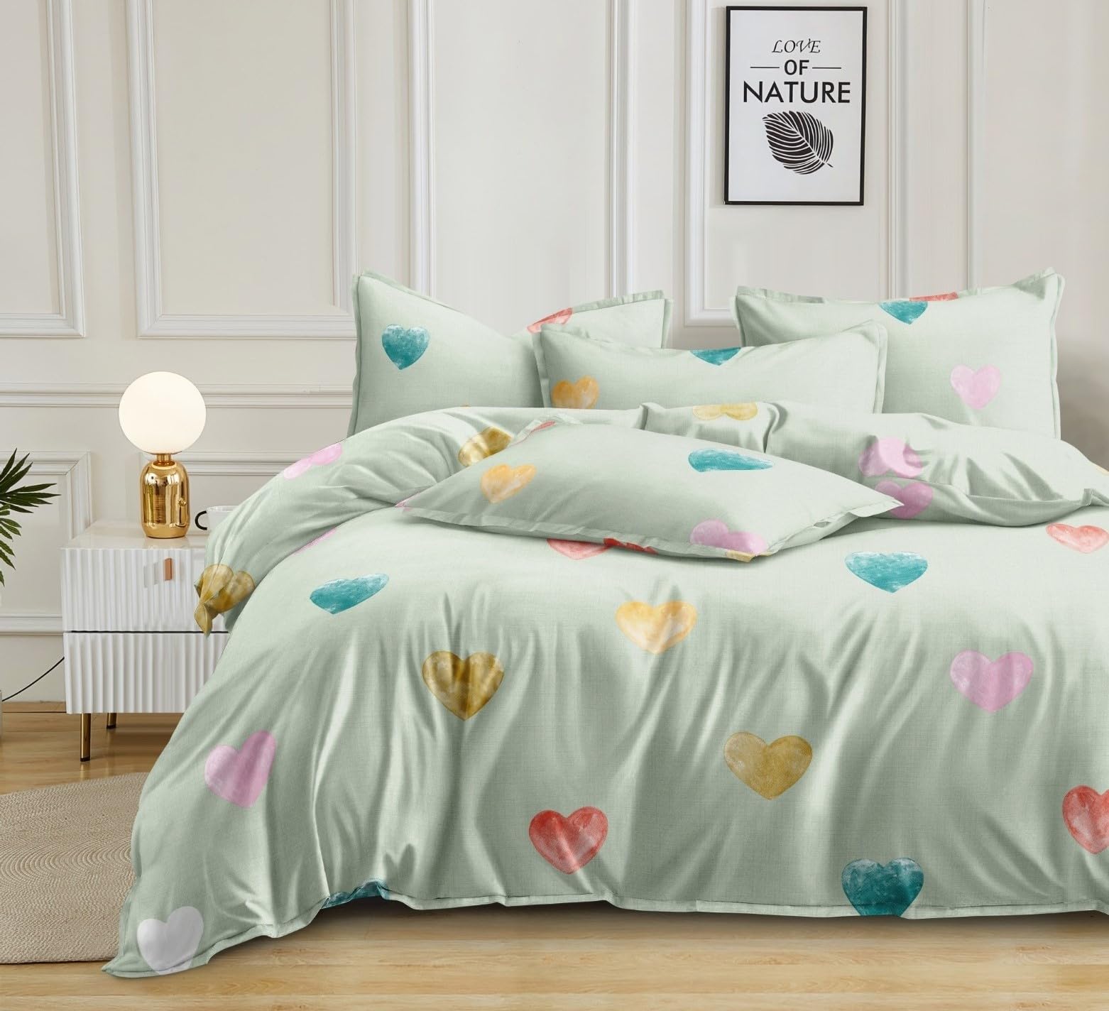 Ab Home Decor SuperSoft Microfiber New Heart Printed Ac Comforter Double Bed Ii Blanket/Dohar/Duvet For All Weather/SeasonsGla
