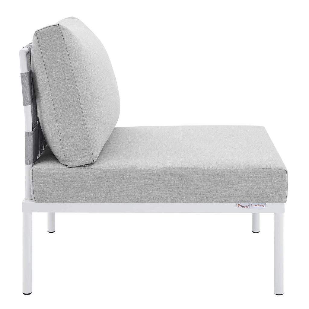 Modway EEI-4960-GRY-GRY Harmony Outdoor Patio Aluminum Armless Chair, Gray Gray