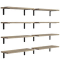 DOLLFIO Floating Shelves, 8 Sets Wall Shelves, Wood Floating Shelves for Bedroom Wall D  cor, Wall Mounted Floating Bathroom She