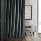 Hpd Half Price Drapes Signature Velvet Thermal Blackout Curtains For Living Room 84 Inch Long (1 Panel) Rod Pocket Insulated Blackout Curtains For Bedroom Window Curtains, 50W X 84L, Natural Grey