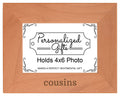 Personalized Gifts Cousins Gift Aunt and Uncle Family Natural Wood Engraved 4x6 Landscape Picture Frame Wood