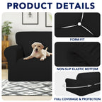 Purefit 100% Dual Waterproof Couch Cover Slipcovers For Couches And Sofas - Stretch Non Slip Fleece Sofa Covers Washable, Leakproof Furniture Protector For Kids, Pets, Dog (Oversized Sofa, Black)