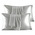 Bedsure King Size Satin Pillowcase Set Of 4 - Silver Grey Pillow Covers For Hair And Skin 20X36 Inches With Envelope Closure, Si
