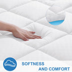 Olanly Full Quilted Fitted Mattress Pad - Cooling Soft Mattress Topper - Elastic Fitted Mattress Protector - Machine Washable Ma