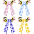 VitalCozy 4 Pcs Wreath Sash for Front Door Blank Wreath Sash Accessories Embroidery Plain Blanks for Embroidery Monogram Party F