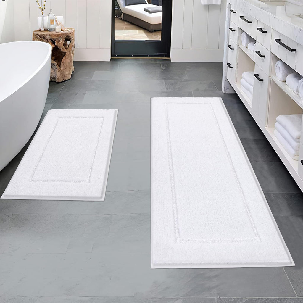 Pauwer Bathroom Rugs Sets 2 Piece, Non Slip Bath Mats for Bathroom, Absorbent Bath Rugs Floor Mat, Machine Washable Shower Rugs 