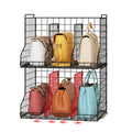 Sonyabecca Purse Storage Organizer for Closet:Adjustable 2-Pack Dividers Handbag Organizer,Stackable Wire Handbags Storage Baske