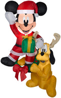 Gemmy Christmas Airblown Inflatable Hanging Mickey and Pluto Disney, 5 ft Tall, Multicolored