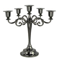 Dorlotou Metal Candelabra 5-Candle 10.1 Inch Tall Candle Holder Stick for Home Wedding Event and Party Festival,Black