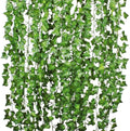 DearHouse 84 Feet 12 Strands Artificial Ivy Leaf Plants Vine Hanging Garland Fake Foliage Flowers Home Kitchen Garden Office Wed