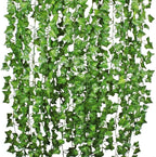 DearHouse 84 Feet 12 Strands Artificial Ivy Leaf Plants Vine Hanging Garland Fake Foliage Flowers Home Kitchen Garden Office Wed
