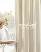 Nemia Ivory White Velvet Curtains For Bedroom Window, Rod Pocket Thermal Insulated Luxury Vintage Heavy Blackout Curtain Velvet