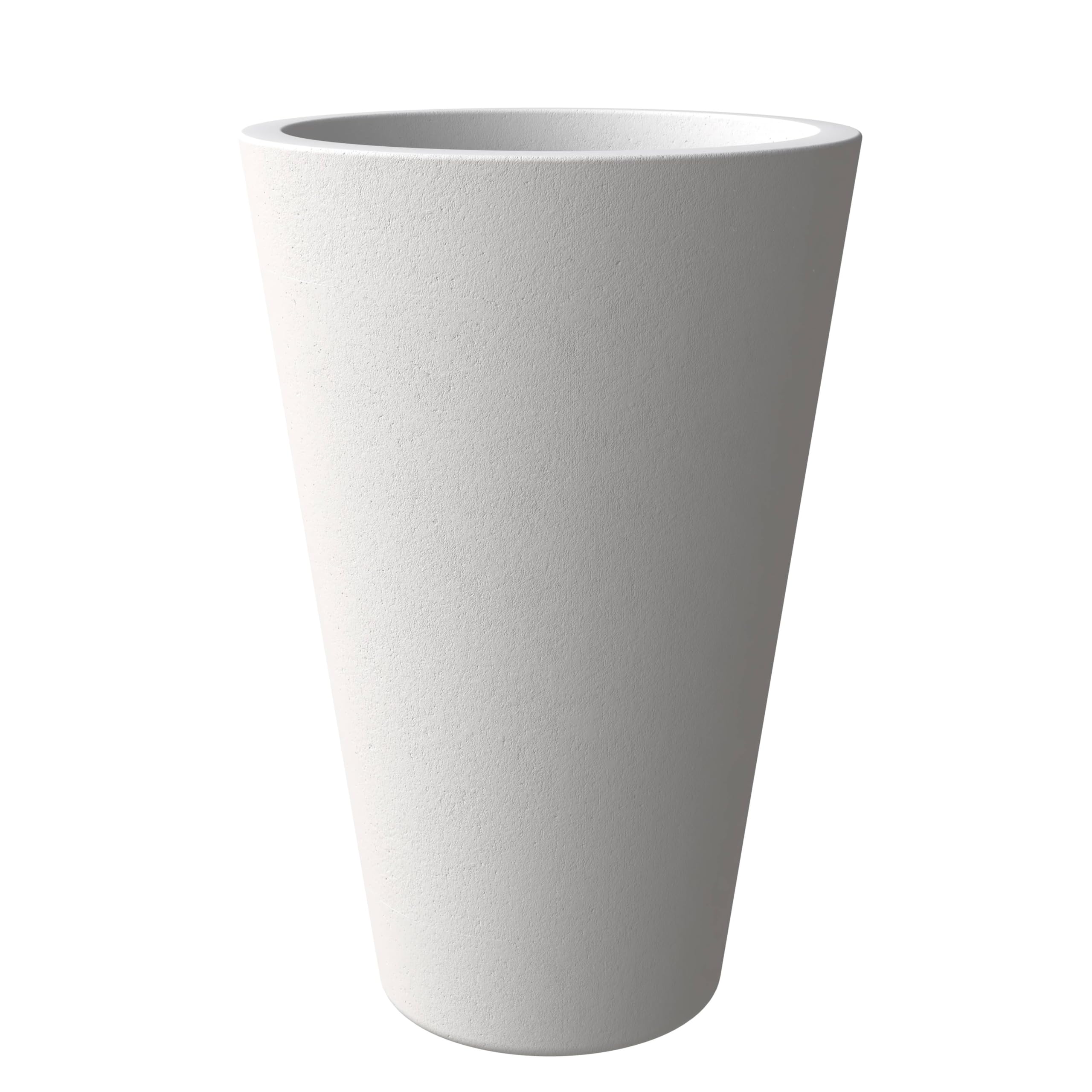 Pebble Series Poly Stone Planter 23.6. Dia 31.5 High in White