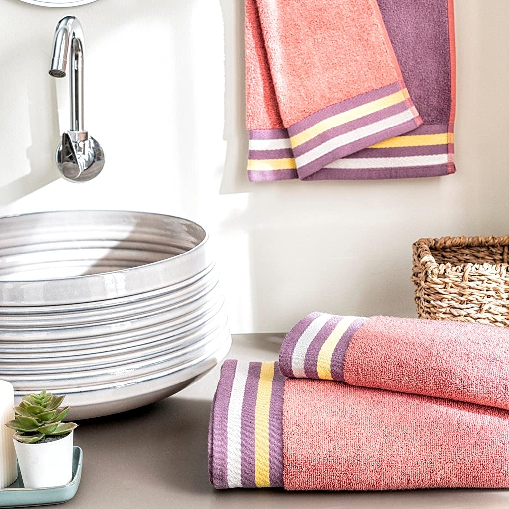 Ddecor  2 Hand Towels,Cotton,500Gsm,Purple