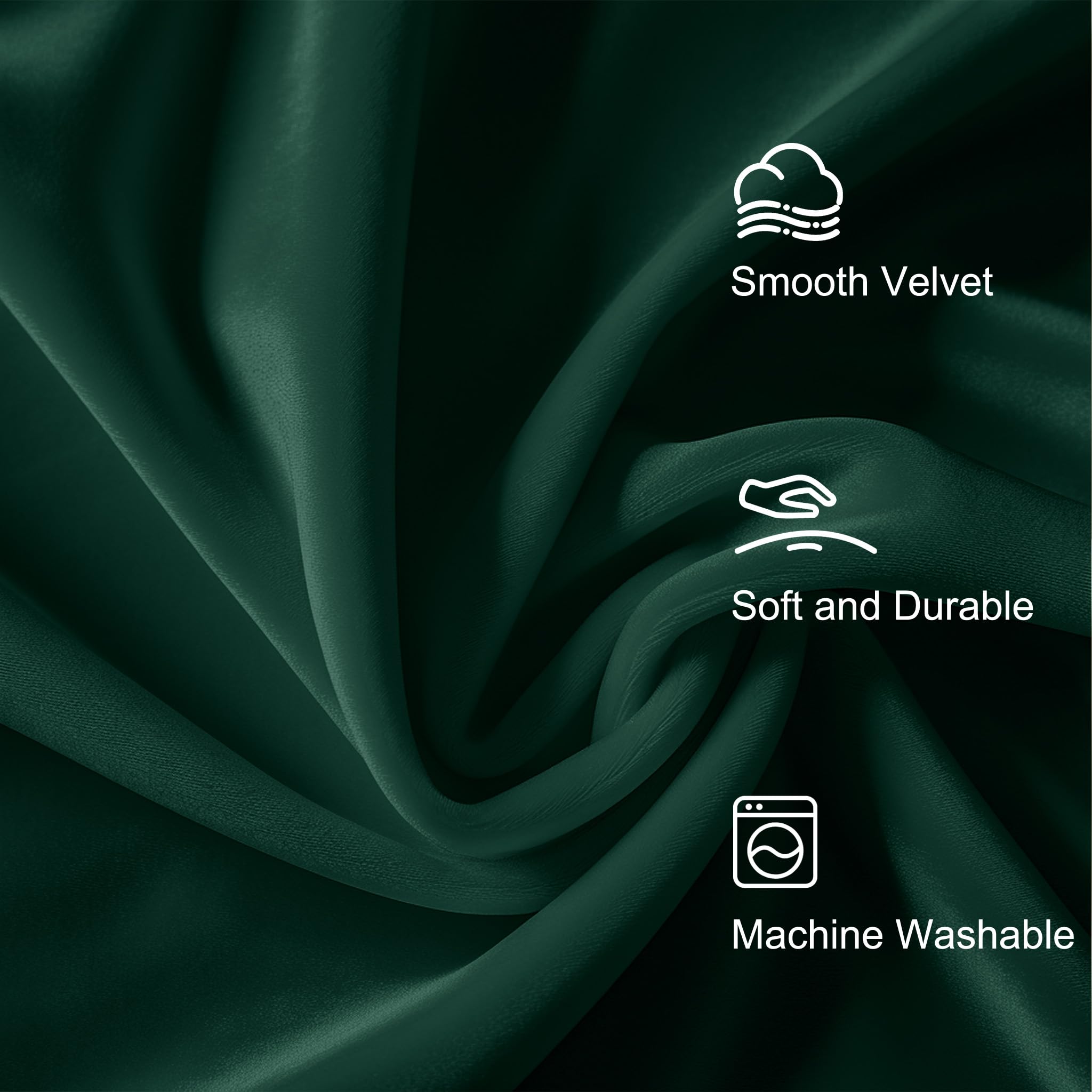Lazzzy Blackout Velvet Curtains Green Thermal Insulated Curtains 90 Inch Long Drapes For Bedroom Living Room Darkening Window Treatments Grommet Living Room Curtains Set Of 2 Panels Emerald Green