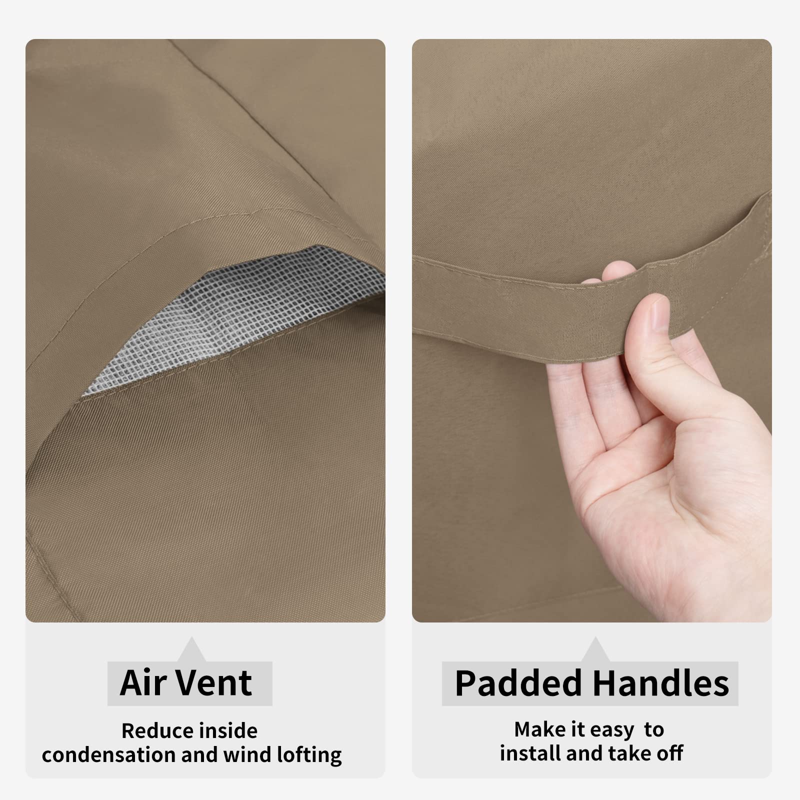 Easy-Going Waterproof Patio Sofa Cover Uv Resistant 3 Seater Outdoor Sofa Cover Weatherproof Lawn Patio Furniture Cover With Tape Sealed Seam (88Wx32.5Dx33H Inch, Camel)