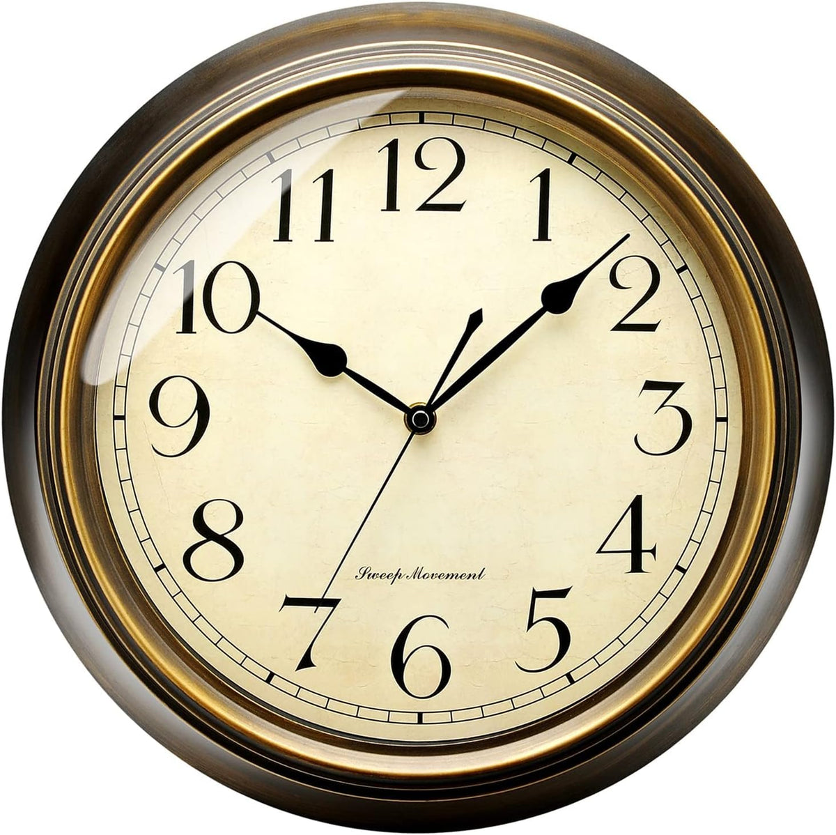 Plumeet Small Metal Wall Clock, 10 Non Ticking Classic Silent Iron Wall Clocks Decorative Kitchen Living Room Bedroom, Arabic 