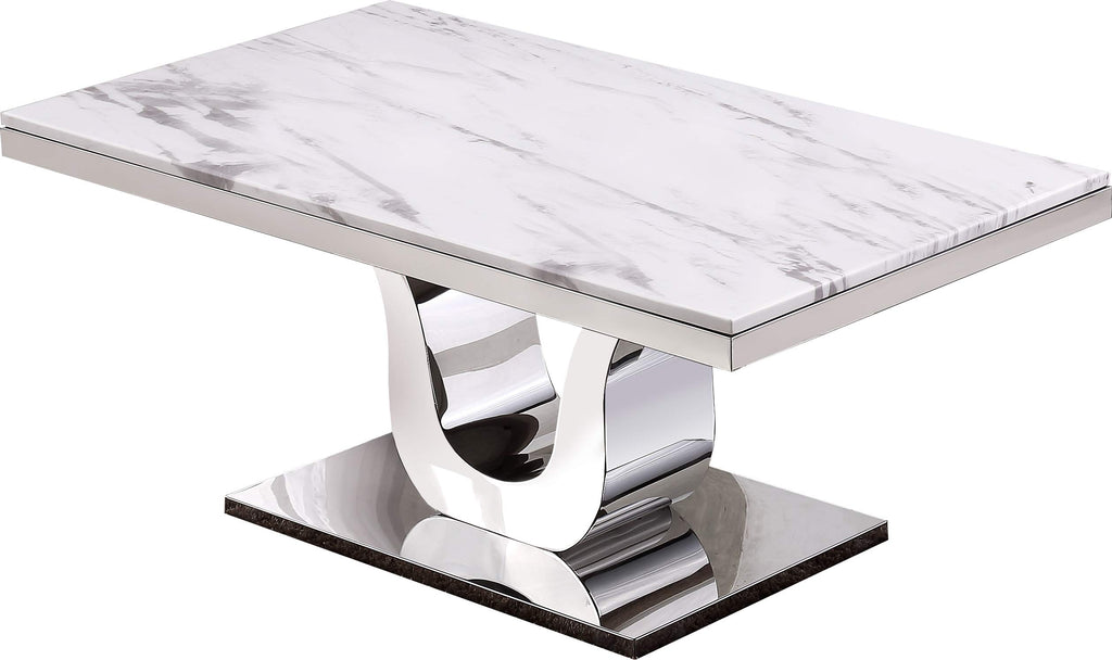 Best Quality Furniture 2Pc (Coffee And End Tables) White, Silver