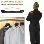 Dedu Suit Hangers For Men 20 Pack, Extra Wide Hangers Non Slip Width 17.7'', Black Coat Hangers Thick Plastic With Pants Bar 360