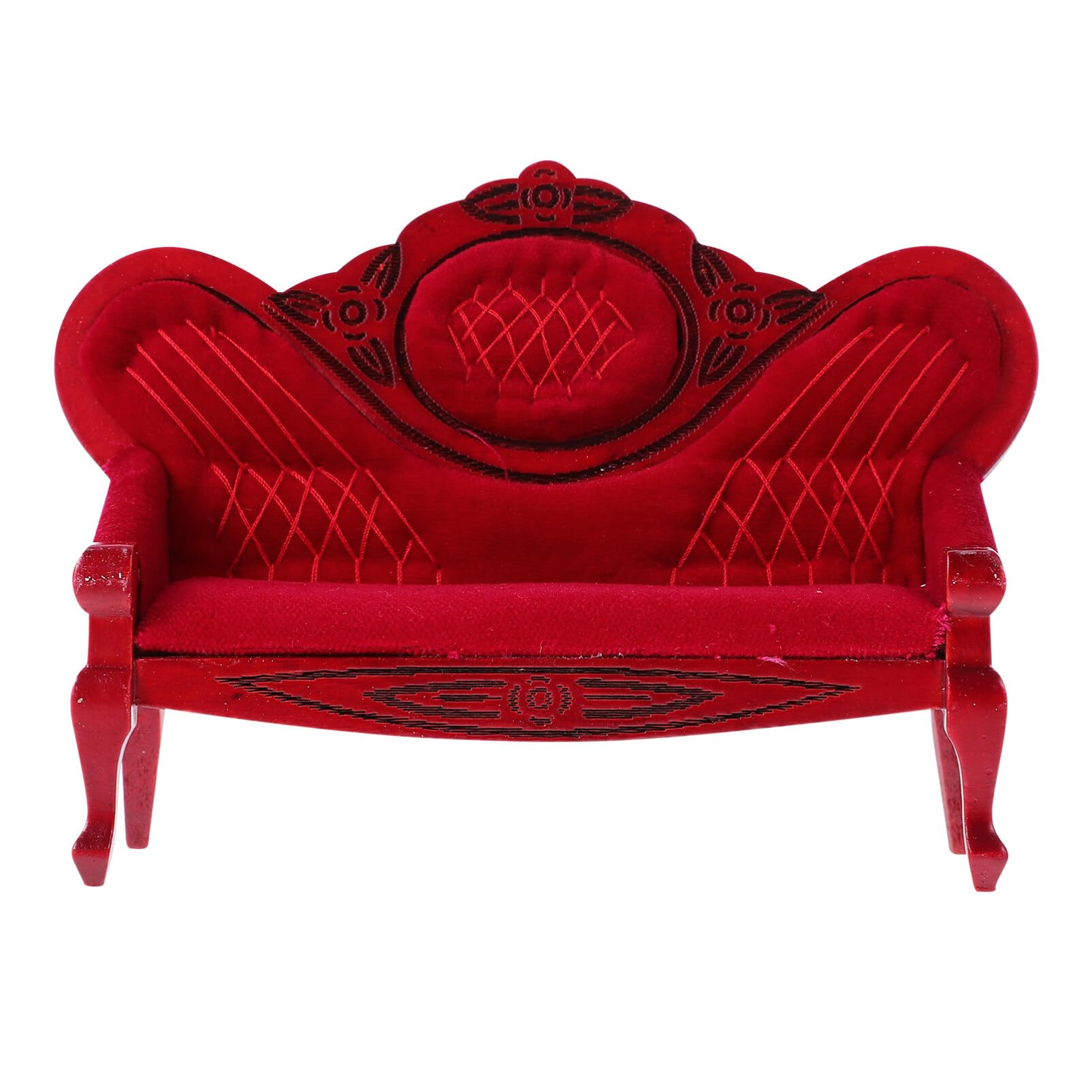 ABOOFAN Miniature Dollhouse Sofa Model 1 12 Scale Tiny Furniture Vintage Style Doll Couch for Dollhouse Accessories and Photo Pr