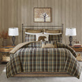 Woolrich Rustic Lodge Cabin Comforter Set - All Season Down Alternative Warm Bedding Layer And Matching Shams, Oversized King, H