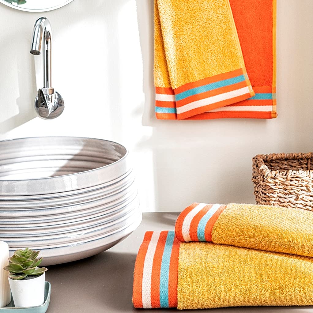 Ddecor  2 Hand Towels,Cotton,500Gsm,Gold