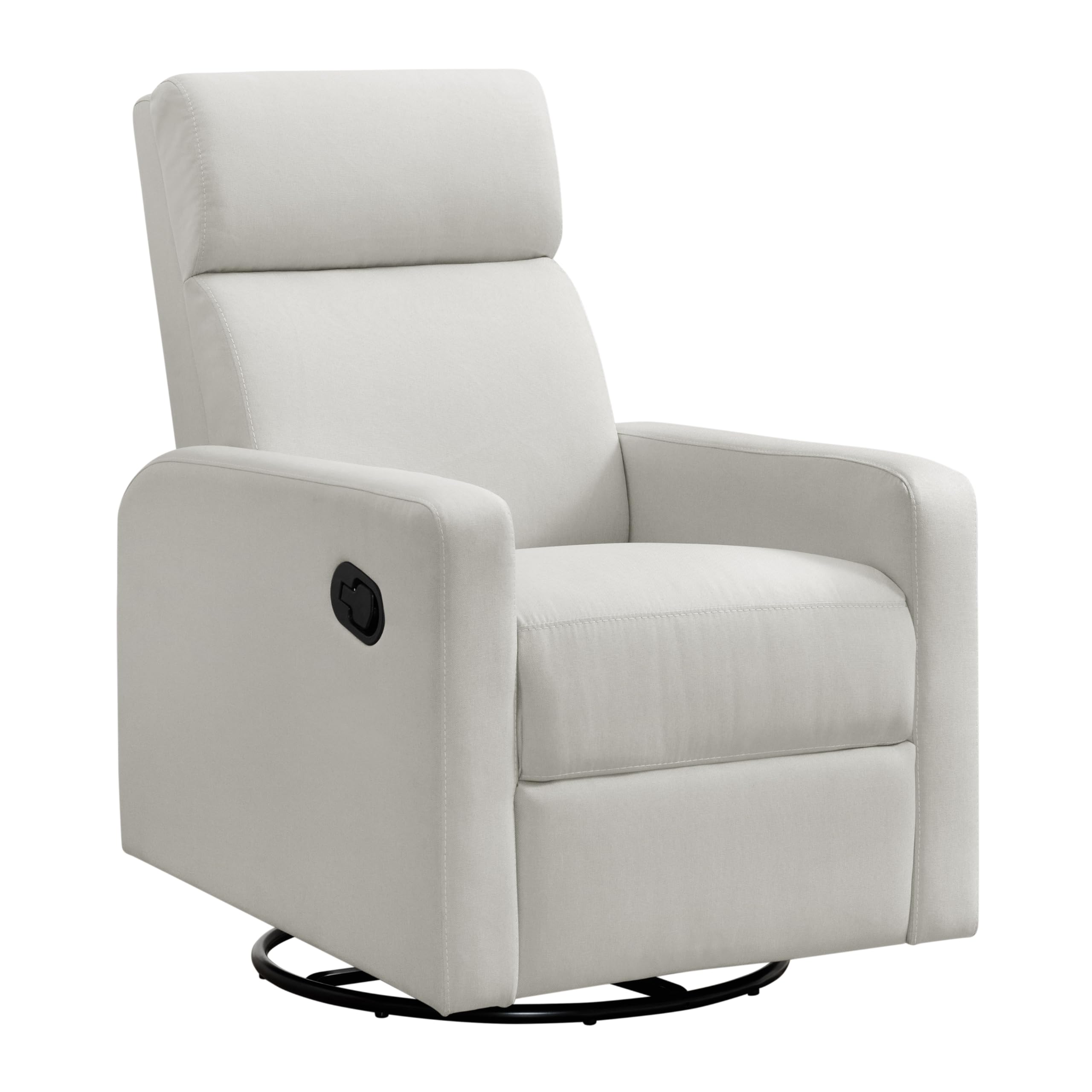Oxford Baby Layton Manual Upholstered Glider Recliner Rocking Chair 360 Swivel for Nursery and Living Room - Oatmeal