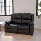 Flash Furniture Harmony Series Black Leathersoft Loveseat With Two Built-In Recliners