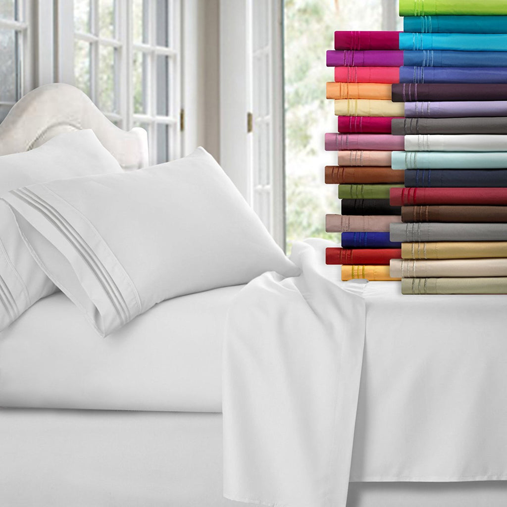 Clara Clark Premier 1800 Collection Full 4Pc Microfiber Bed Linen Set, Charcoal Gray, Deep Pocket Sheets