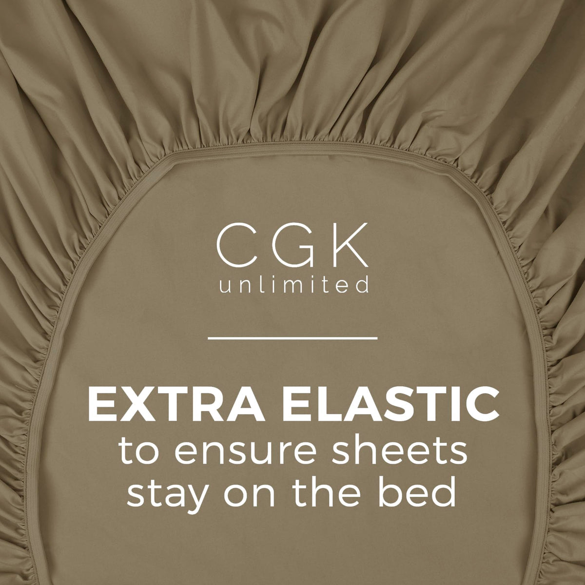 Queen Size Fitted Bed Sheet - Hotel Luxury Single Fitted Sheet Only - Fits Mattress Up To 16 - Extra Soft, Wrinkle Free, Breathable, And Cooling - Bottom Fitted Sheet - Khaki Single Fitted Sheet Only