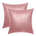 Brawarm Rose Gold Leather Throw Pillows 20 X 20 Inches, Snake Leather Pillow Covers Pack Of 2, Faux Leather Decorative Pillow Co