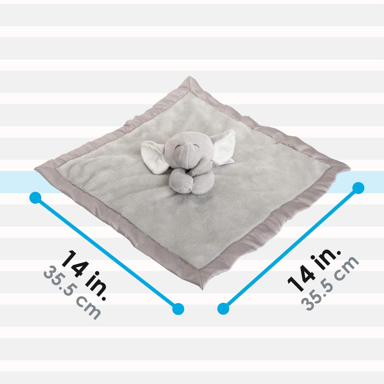 Kids Preferred Carter's Elephant Plush Stuffed Animal Snuggler Blanket Gray Polyester 14 Inch