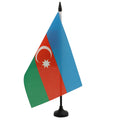 Azerbaijan Table Flag 5' X 8' - Azerbaijani Desk Flag 21 X 14 Cm - Black Plastic Stick And Base - Az Flag