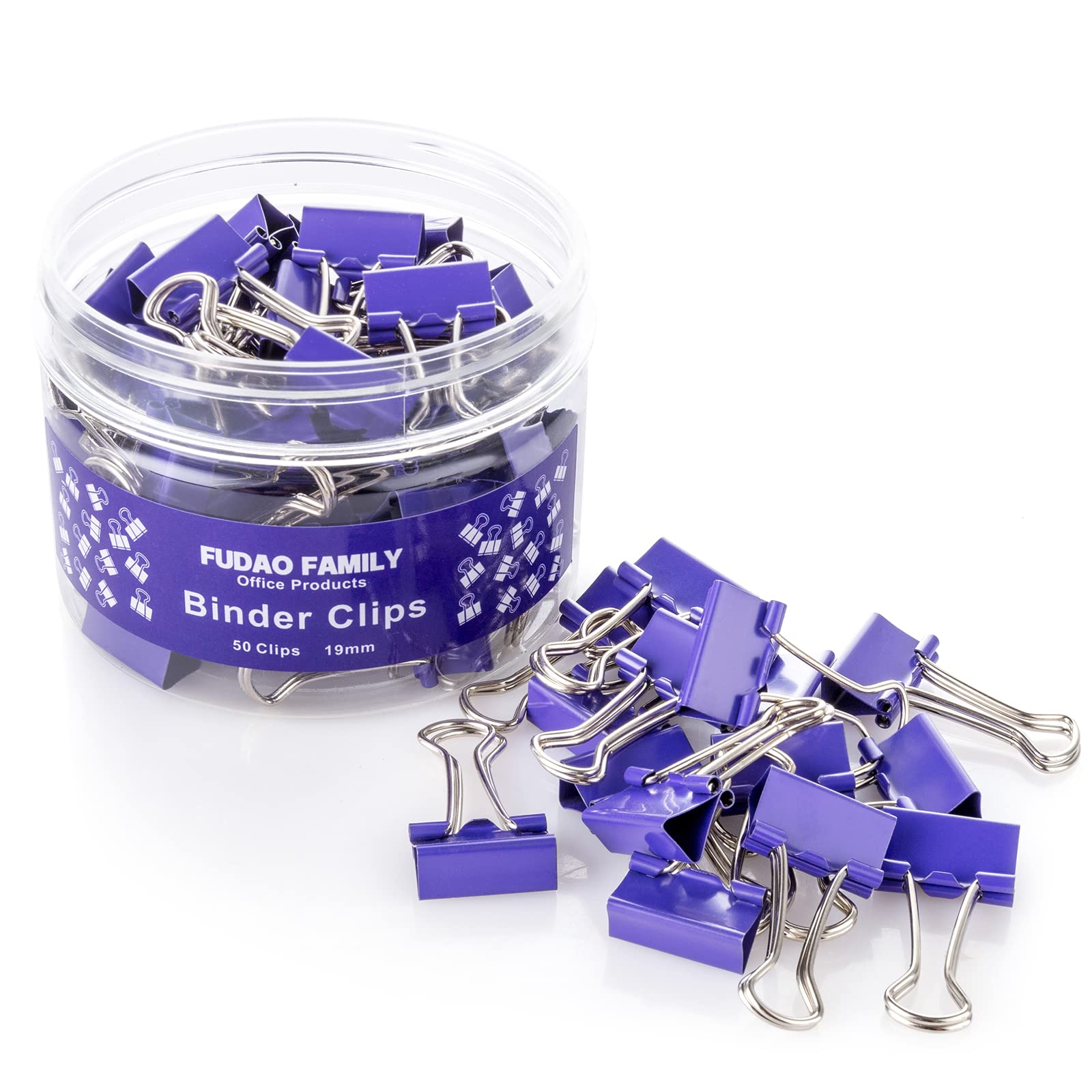 Small Binder Clips, 3/4 Inch (19Mm) Binder Clips, 50 Pack Mini Binder Clips (Purple)