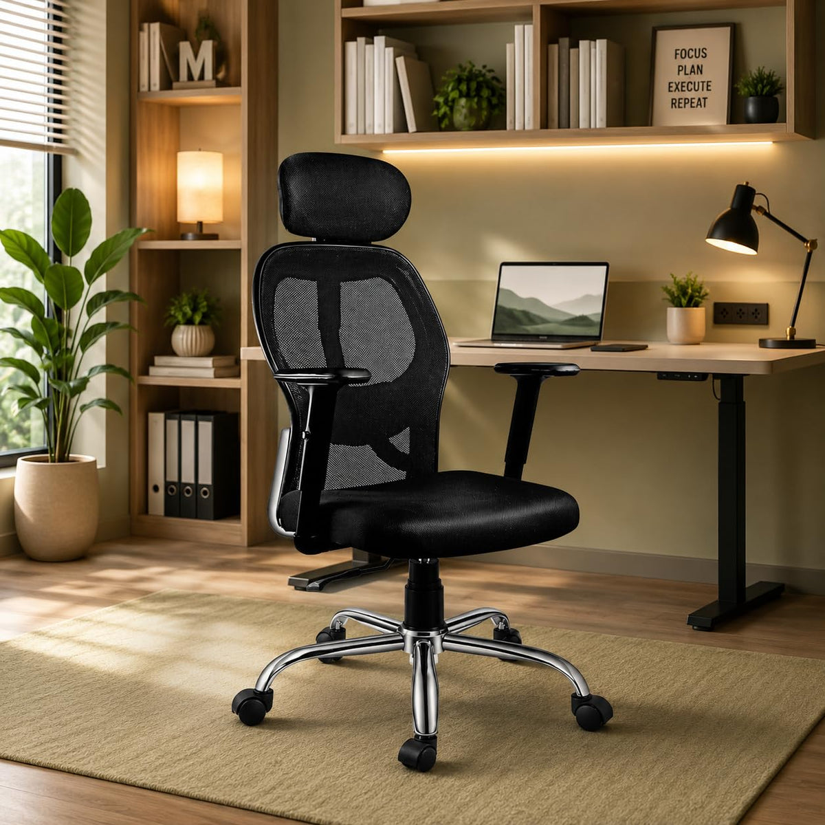 Oakcraft Matrix Highback Ergonomic Mesh Office Chair With Height Adjustable Handrests & Tiltlock Mechanism  Breathable Mesh B