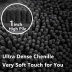 Flotstiga Bathroom Rugs Chenille, Extra Thick And Absorbent, Non-Slip, Machine Washable, Dry Quckily, Soft Cozy Plush, Used Unde