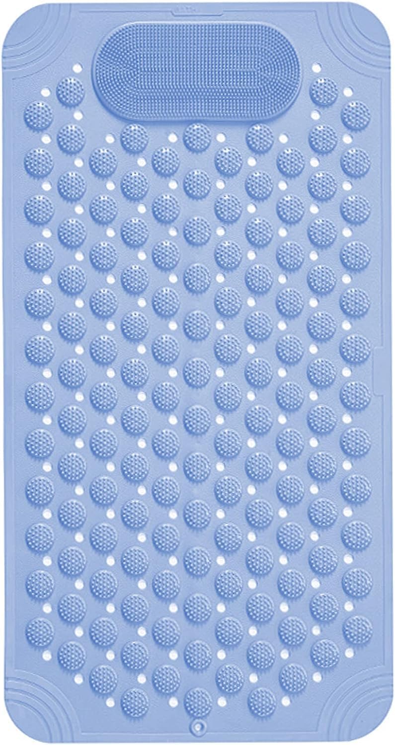 pravyta Bathtub Mat NonSlip Shower Mat with Drain Holes Suction Cups Quick Drying Easy Cleaning Feet Massage Bath Mat for Tub &