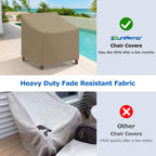 Sunpatio Outdoor Oversized Chair Covers, Heavy Duty Waterproof Patio Large Chair Covers, Fade Resistant Outdoor Furniture Protector, All Weather Protection, 2 Pack - 40' W X 34' D X 39' H, Taupe