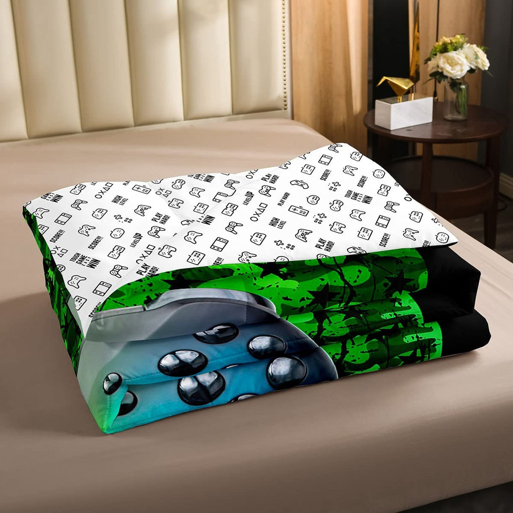 Gaming Comforter Set Full Size For Boys Kids Game Room Decor United States Bedding Set Video Game Gamer Down Comforter Camouflag