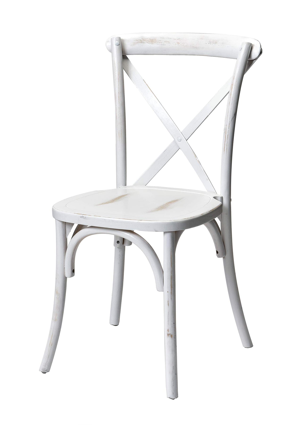 Commercial Seating Products European Wood Dining Chairs, 2-Pack, White Wash