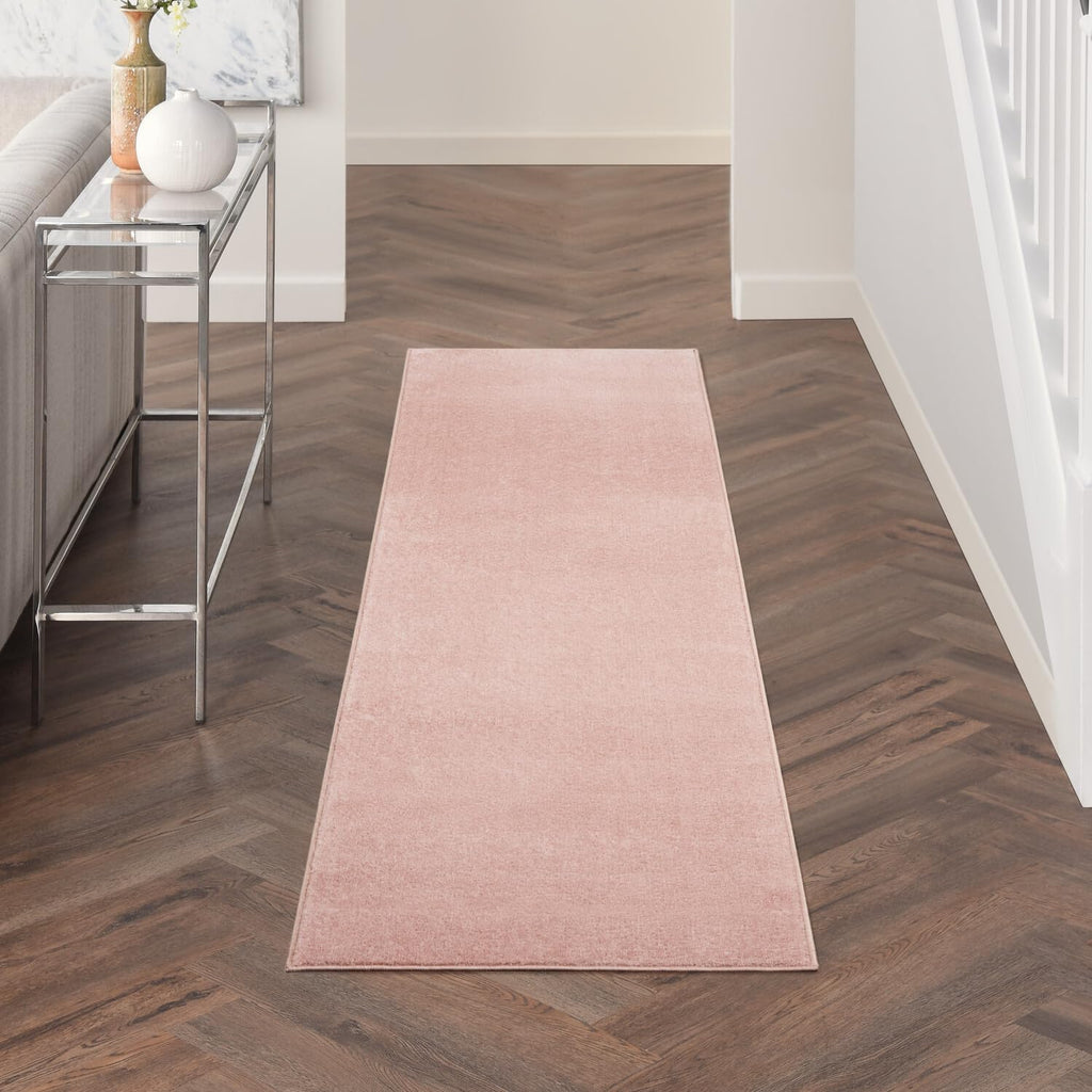Nourison Essentials Solid Contemporary Pink, Runner Rug, 2' X 6'