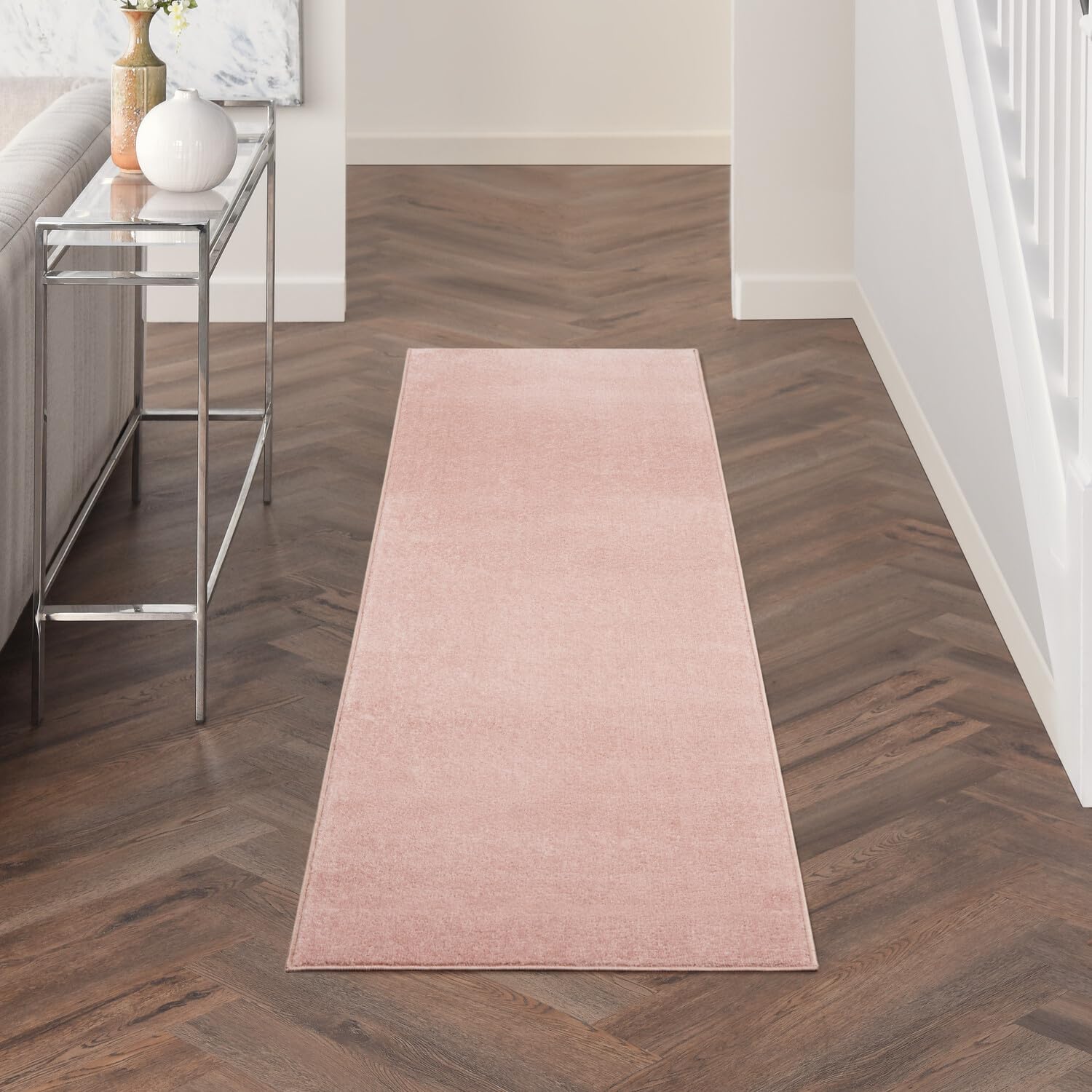 Nourison Essentials Solid Contemporary Pink, Runner Rug, 2' X 6'