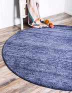 Unique Loom Del Mar Collection Area Rug - Lucille (7' 10'' Round, Navy Blue/ Ivory)