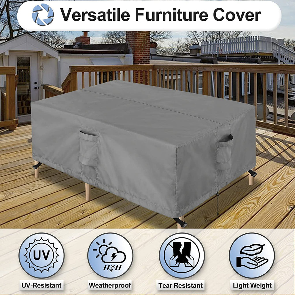 Outdoorlines Outdoor Waterproof Patio Table Furniture Set Covers - Square Couch Sectional Cover Outside Weatherproof Patio Furniture Covering For Deck, Lawn And Backyard 74' L X 74' W X 28' H, Grey