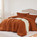 Quataly Oversized Queen Comforter Sets Terracotta,3Pcs Soft Lightweight Breathable Bedding Comforter Sets For All Season, Queen