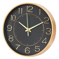 HZDHCLH Modern Wall Clocks Battery Operated,10 inch Black and Gold Clock for Wall,Silent Small Wall Clock for Living Room Bedroo